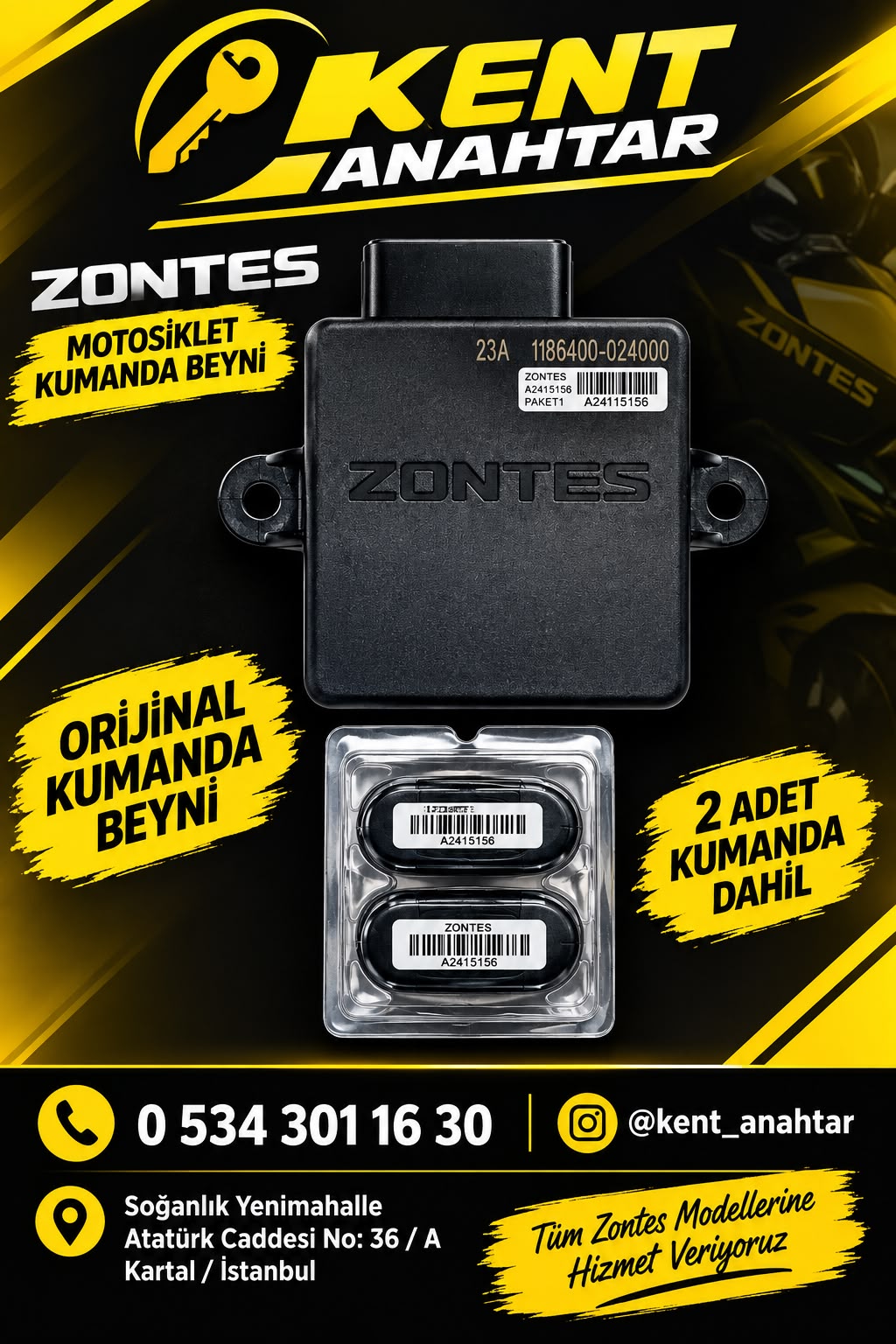 Zontes Kumanda Beyni ve 2 Kumanda Setie